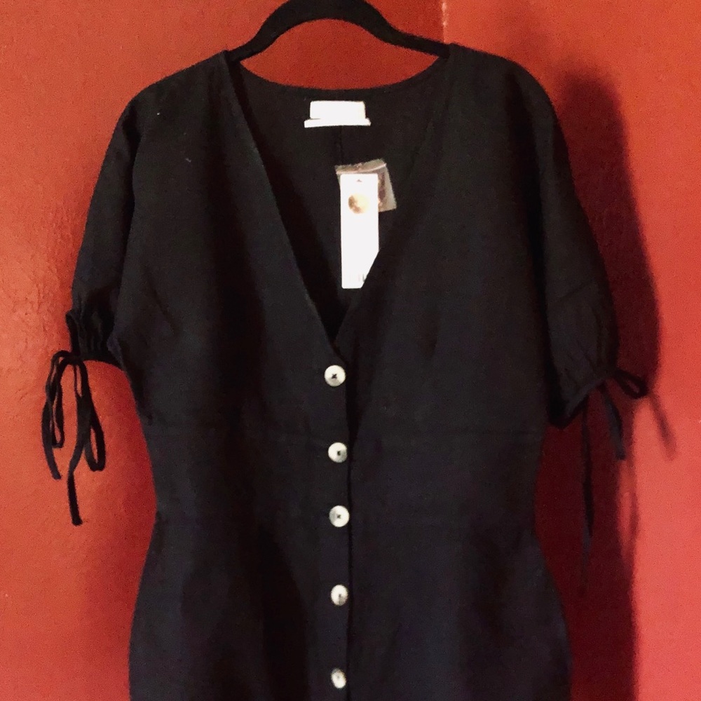 Black button down romper